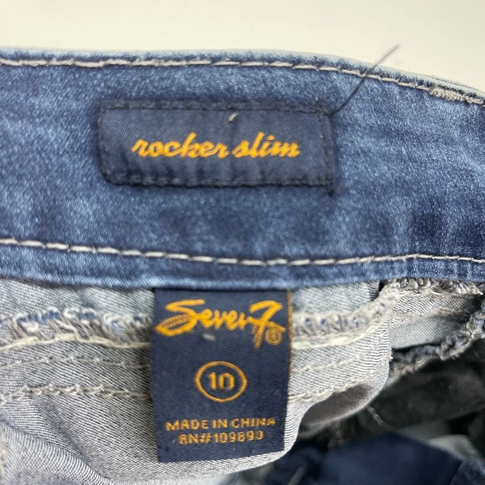 Seven7 Dark Blue low rise Bootcut Jeans Y2K - Picture 3 of 3